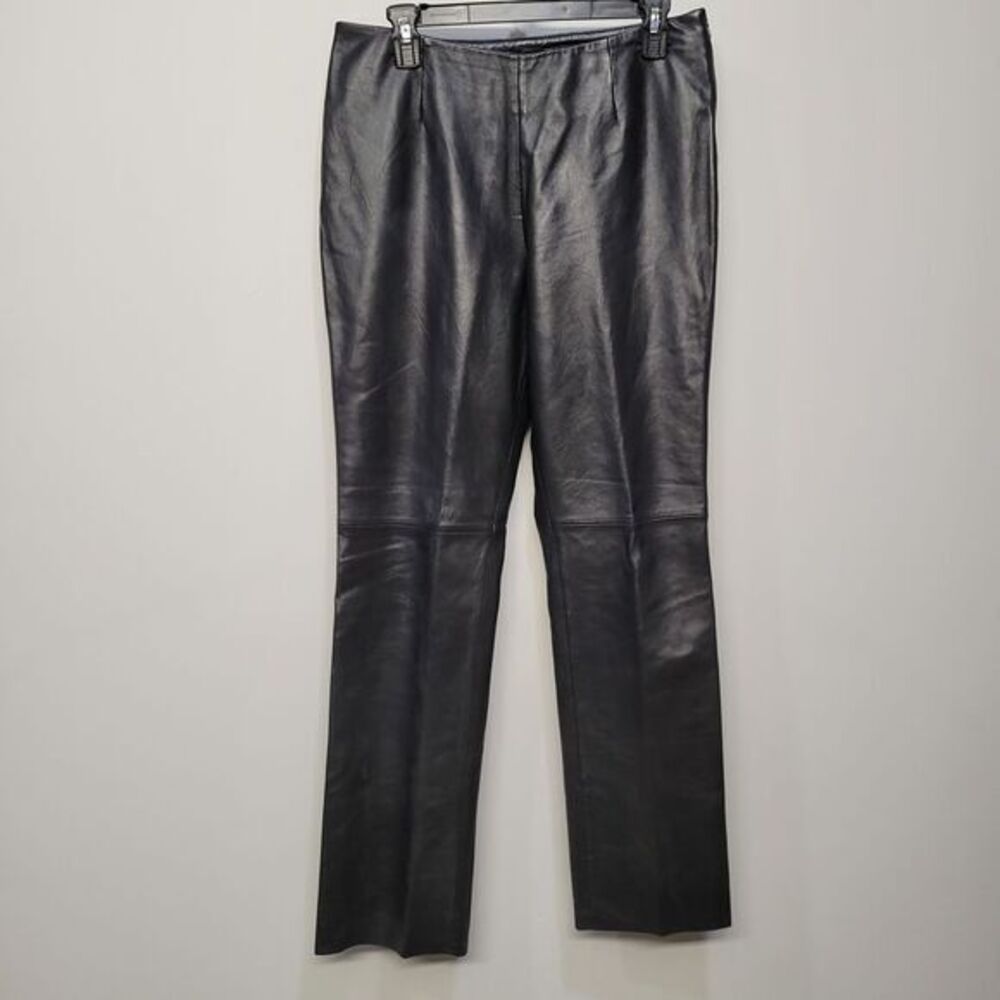 VTG 90s Leather Pants Women Size‎ 10 Black Top Grain Retro Sexy Clubbing Vampire